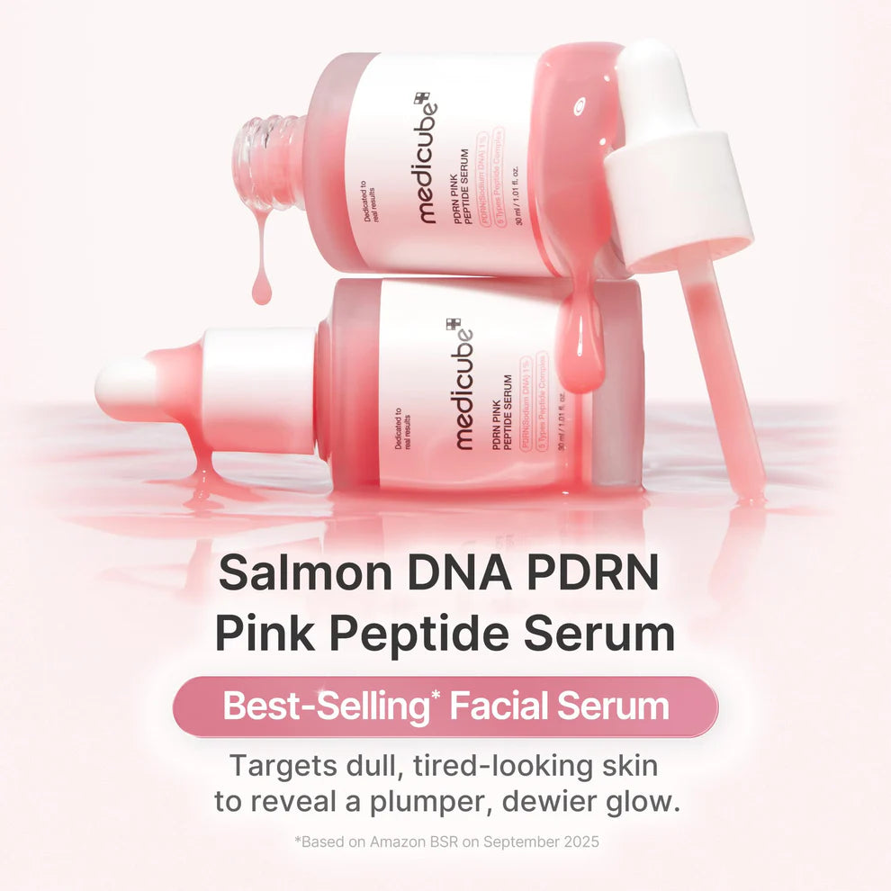 Medicube PDRN Pink Peptide Serum - Rose PDRN + Peptide Serum for Glow, Elasticity & Barrier Repair